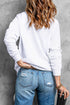 White Santa Baby Leopard Plaid Print Pullover Sweatshirt